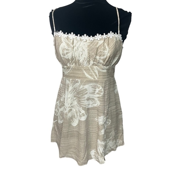 Saints & Secrets Mocha and White Floral Mini Sundress, NWT, Large - Picture 1 of 12